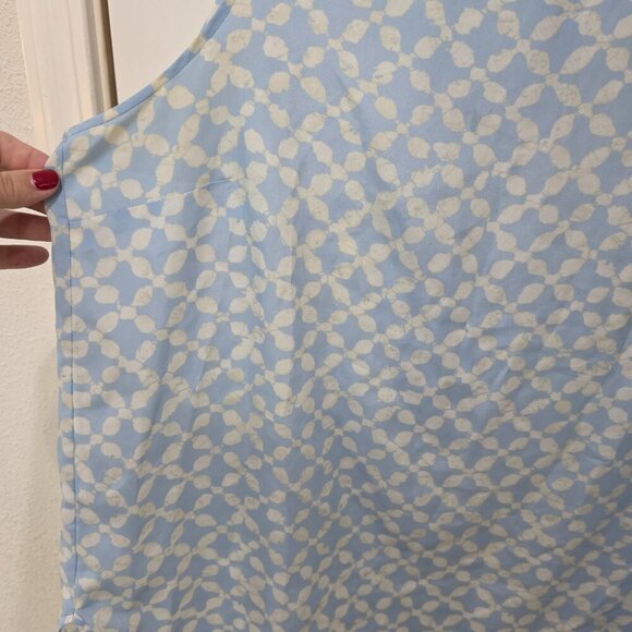 Michael Kors Blue & White Sleeveless Tank Blouse XL | Print Top - Picture 8 of 16